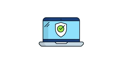 Laptop secured icon Stock Footage 161962300