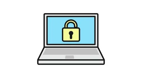Laptop security and data privacy icon Illustration