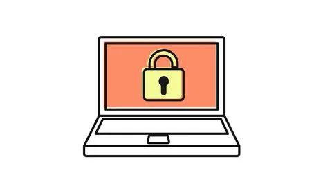 Laptop security and data privacy icon Ilustração Stock