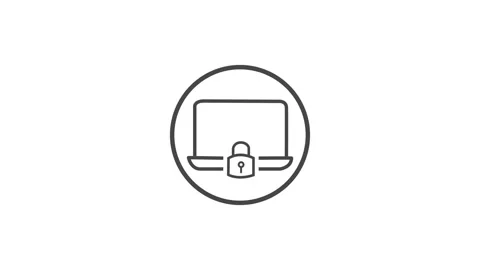Laptop security icon Stock Footage 332054567