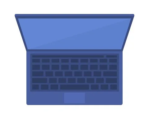 Laptop semi flat color vector object Stock Illustration