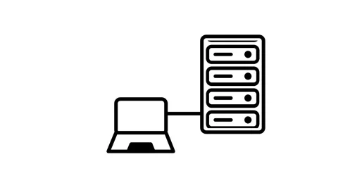 Laptop Server Connection Icon Stock Footage 343509649