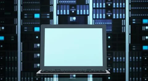 Laptop server Stock Illustration