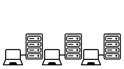 Laptop Server Network Icon Stock Footage 343509653