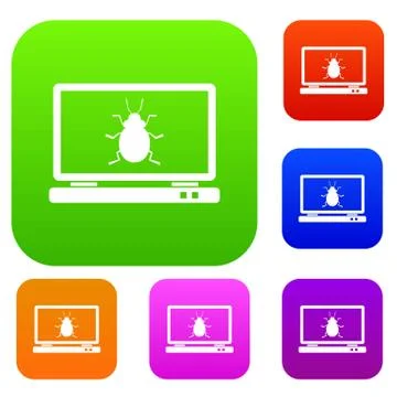 Laptop set collection Stock Illustration