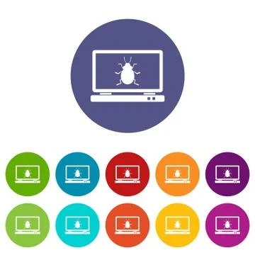 Laptop set icons Stock Illustration