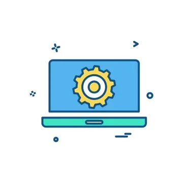 Laptop setting gear icon vector design 스톡 일러스트