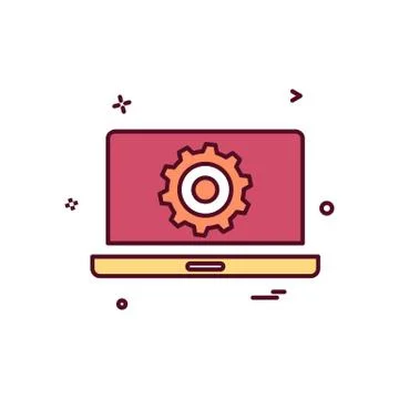 Laptop setting gear icon vector design Illustrazione stock