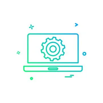 Laptop setting gear icon vector design Stockillustratie