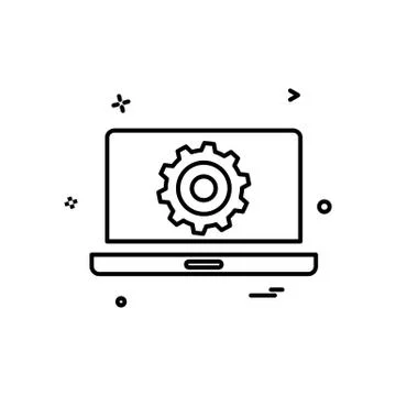 Laptop setting gear icon vector design Illustrazione stock