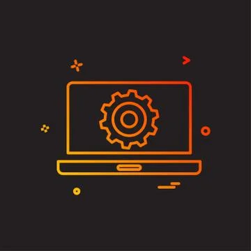 Laptop setting gear icon vector design Illustrazione stock