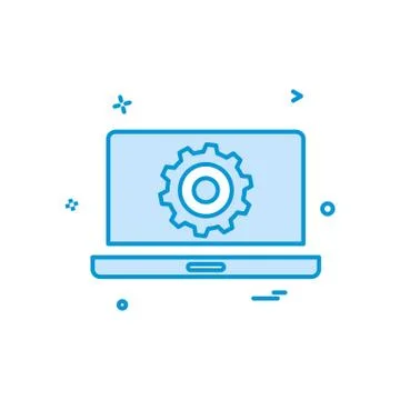 Laptop setting gear icon vector design Illustrazione stock