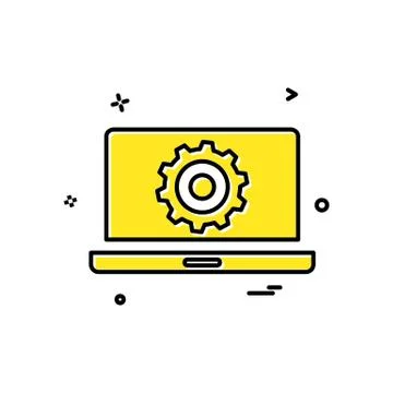 Laptop setting gear icon vector design Illustrazione stock