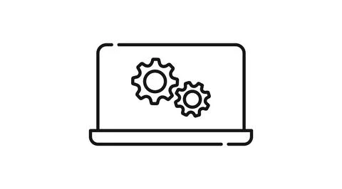Laptop settings and optimization icon Stockillustratie
