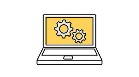 Laptop settings and system optimization icon Stockillustratie