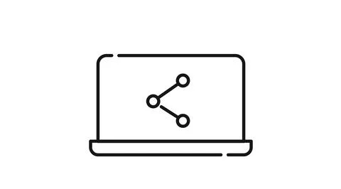 Laptop with share icon on screen Stock-Illustration