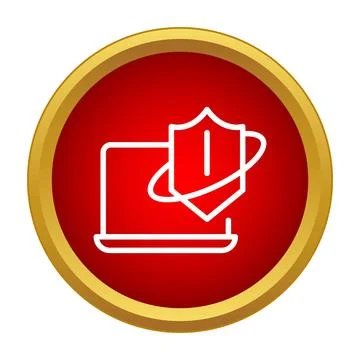 Laptop with shield icon showing data protection イラスト素材