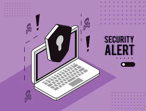 Laptop with shield Stock Illustration