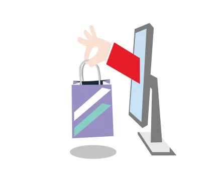 Laptop shopping Stock Illustration