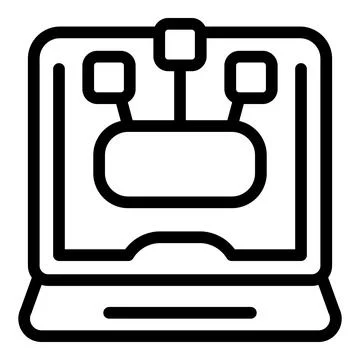 Laptop showing artificial intelligence algorithm learning from data Stockillustratie