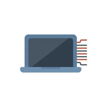 Laptop showing artificial intelligence algorithm processing data 스톡 일러스트