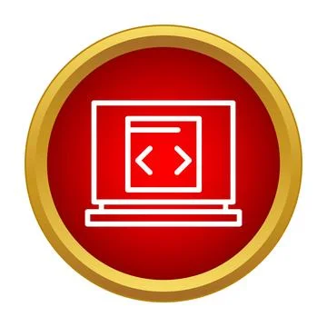 Laptop showing code development programming software icon Illustrazione stock