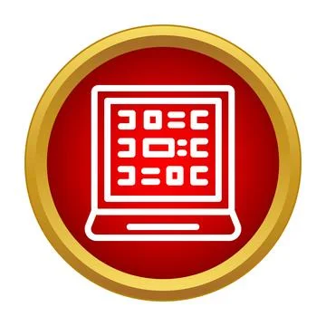 Laptop showing coding data and programming algorithms icon Illustrazione stock