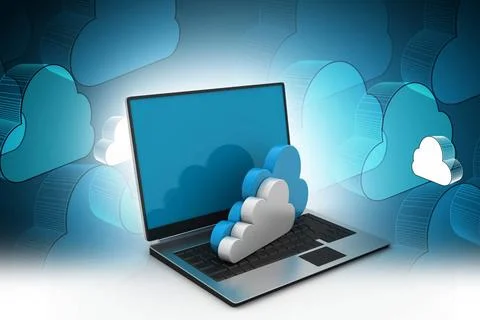 Laptop showing concept of cloud computing. laptop showing concept of cloud... 写真素材