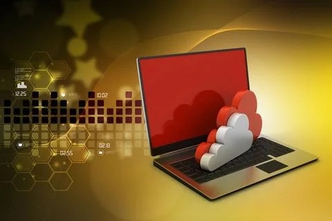 Laptop showing concept of cloud computing. laptop showing concept of cloud... Foto stock