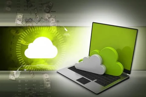 Laptop showing concept of cloud computing. laptop showing concept of cloud... Stock Photos