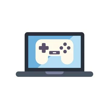 Laptop showing game controller for online gaming Stock Illustration