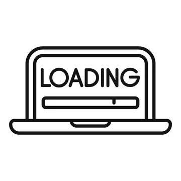 Laptop showing loading bar, system update process Stock Illustration