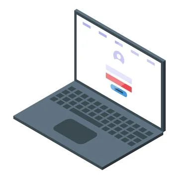 Laptop showing login form for secure access 스톡 일러스트