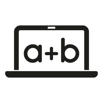 Laptop showing math equation concept for e learning Stock Illustration