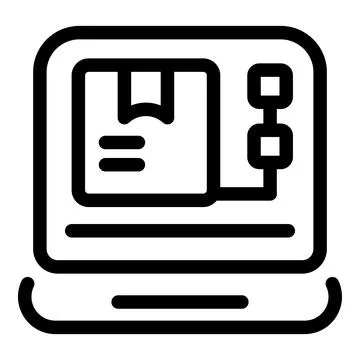 Laptop showing parcel tracking system for online shopping Stockillustratie