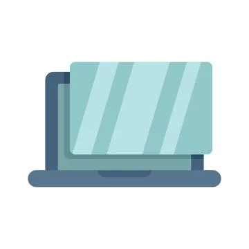 Laptop showing privacy screen protector protecting information on computer Stock Illustration