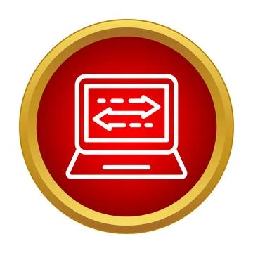Laptop showing secure data transfer icon Illustrazione stock