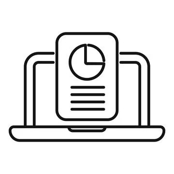 Laptop showing smartphone with analytics app displaying on screen Ilustración de archivo