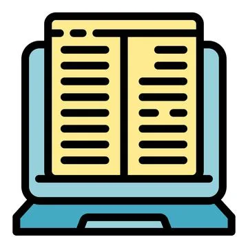 Laptop showing spreadsheet representing online accounting software 库存插图