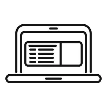 Laptop showing spreadsheet software for calculating finance Stock Illustration