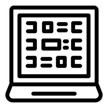 Laptop showing spreadsheet software calculating data Stock Illustration
