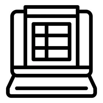 Laptop showing spreadsheet software for data analysis and accounting Stock Illustration