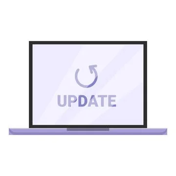 Laptop showing update system software progressing Stock Illustration