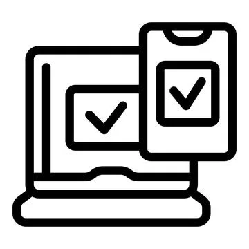 Laptop showing validated access with smartphone for two factor authentication Illustrazione stock