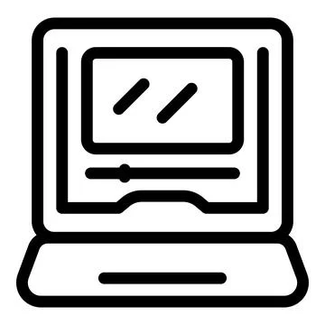 Laptop showing video editing software interface with editing panel and timeline 스톡 일러스트