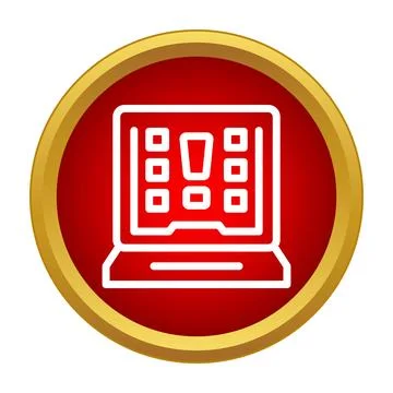 Laptop showing warning message with error notification Stockillustratie