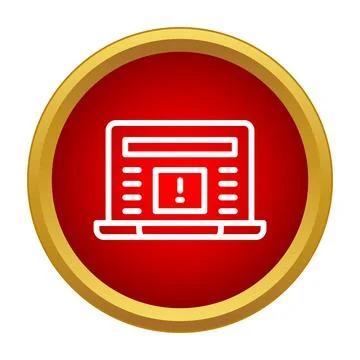 Laptop showing warning message indicating a system error Stockillustratie