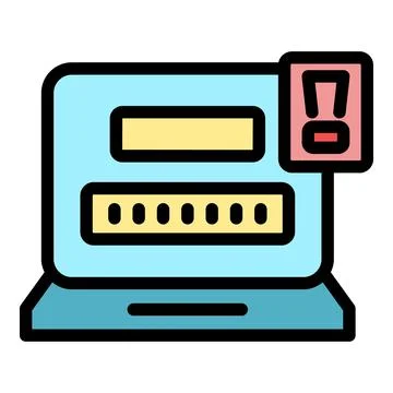 Laptop showing warning notification for phishing or data breach イラスト素材