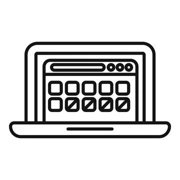 Laptop showing web design program with content management system interface Stock Illustration