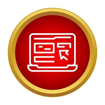 Laptop showing website with cursor pointing at content 库存插图